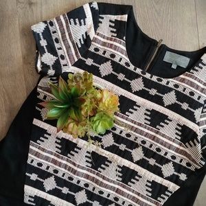 Sunday In Brooklyn Aztec Embellished Shirt Hi Lo L